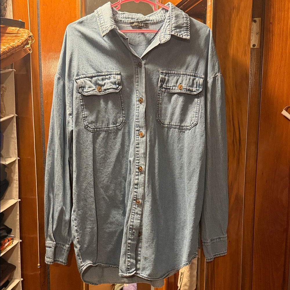 Papermoon Light denim Casual Button Down Shirt